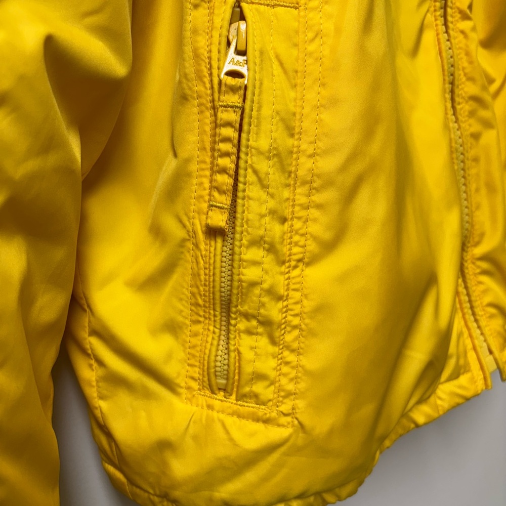 Abercrombie & Fitch Canary Yellow Preppy Winter Zip Up Jacket - Large - Picture 5 of 14